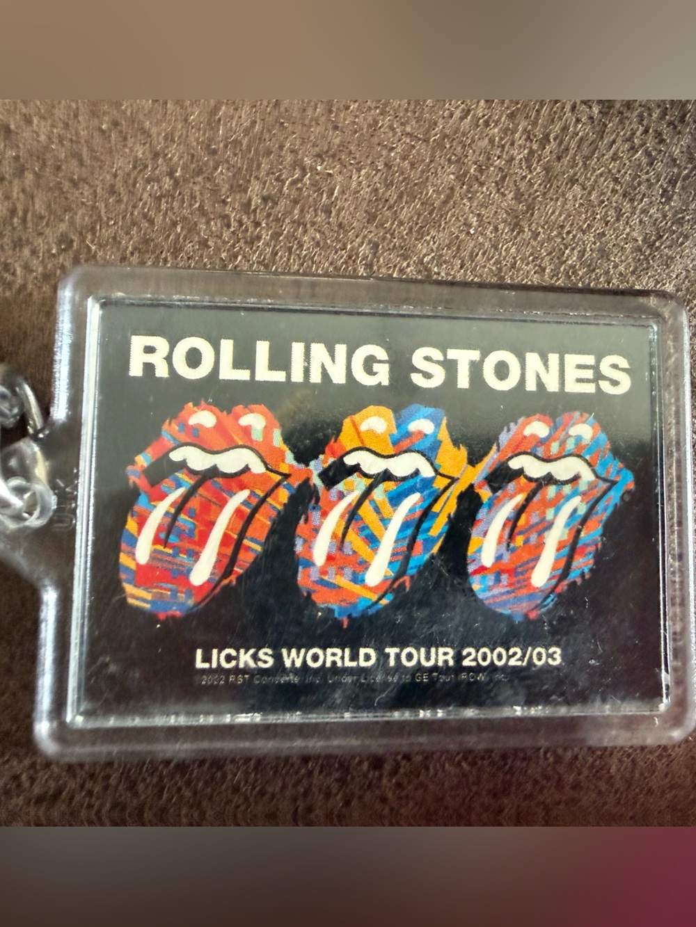 ROLLING STONES 2002/2003 40 Licks Tour  Lucite Keychain RARE